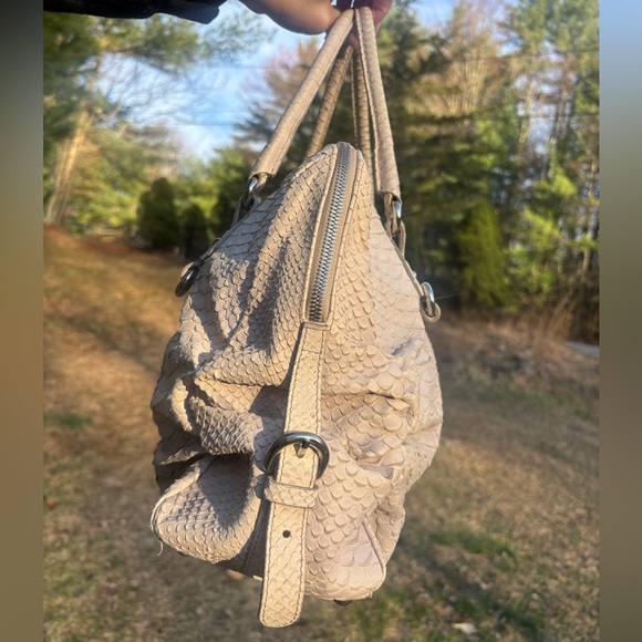 Furla Python Embossed Leather Shoulder Bag - Picture 11 of 17